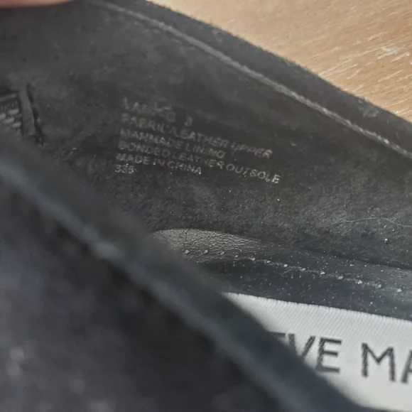 Steve Madden Vamp-G Women's 8 d'Orsay Flats Shoes Black Suede Gold Rhinestones - Picture 10 of 11